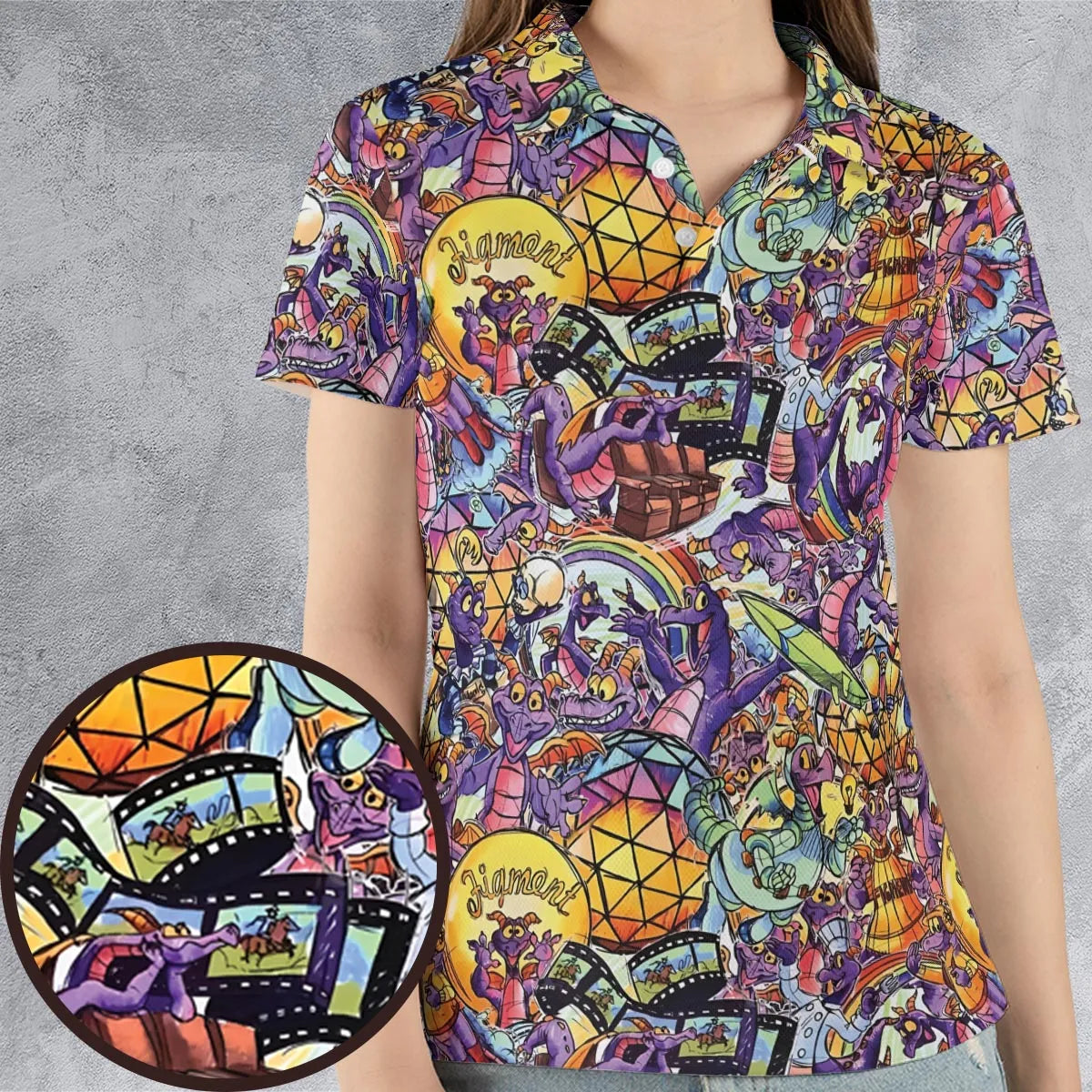 The Cute Dragon Figment AOP Men/Women Polo Shirt