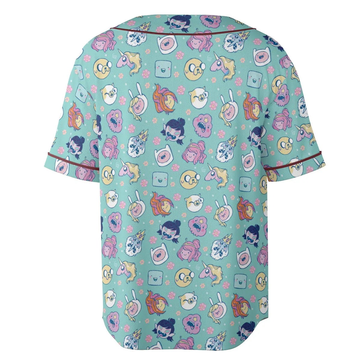 Adventure Time Floral Pattern Unisex Baseball Jersey