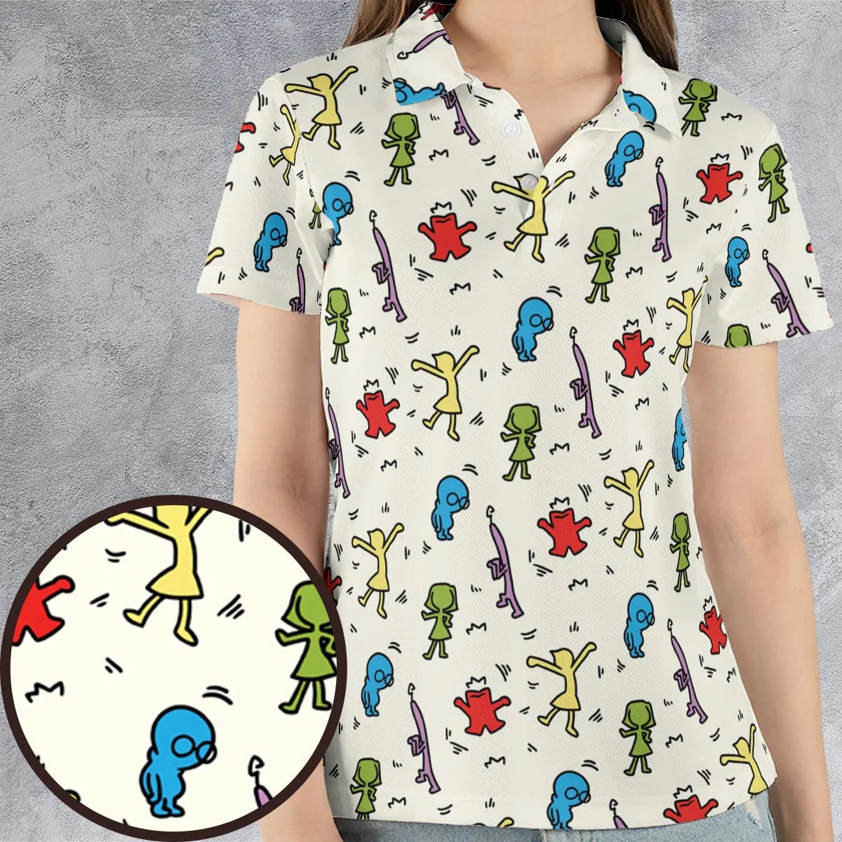 Emotions Pop Inside Out Haring AOP Men/Women Polo Shirt