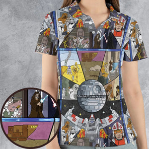 Stained Glass Star Wars AOP Men/Women Polo Shirt