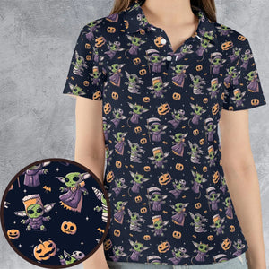 Cute Baby Yoda Halloween Pattern AOP Men/Women Polo Shirt