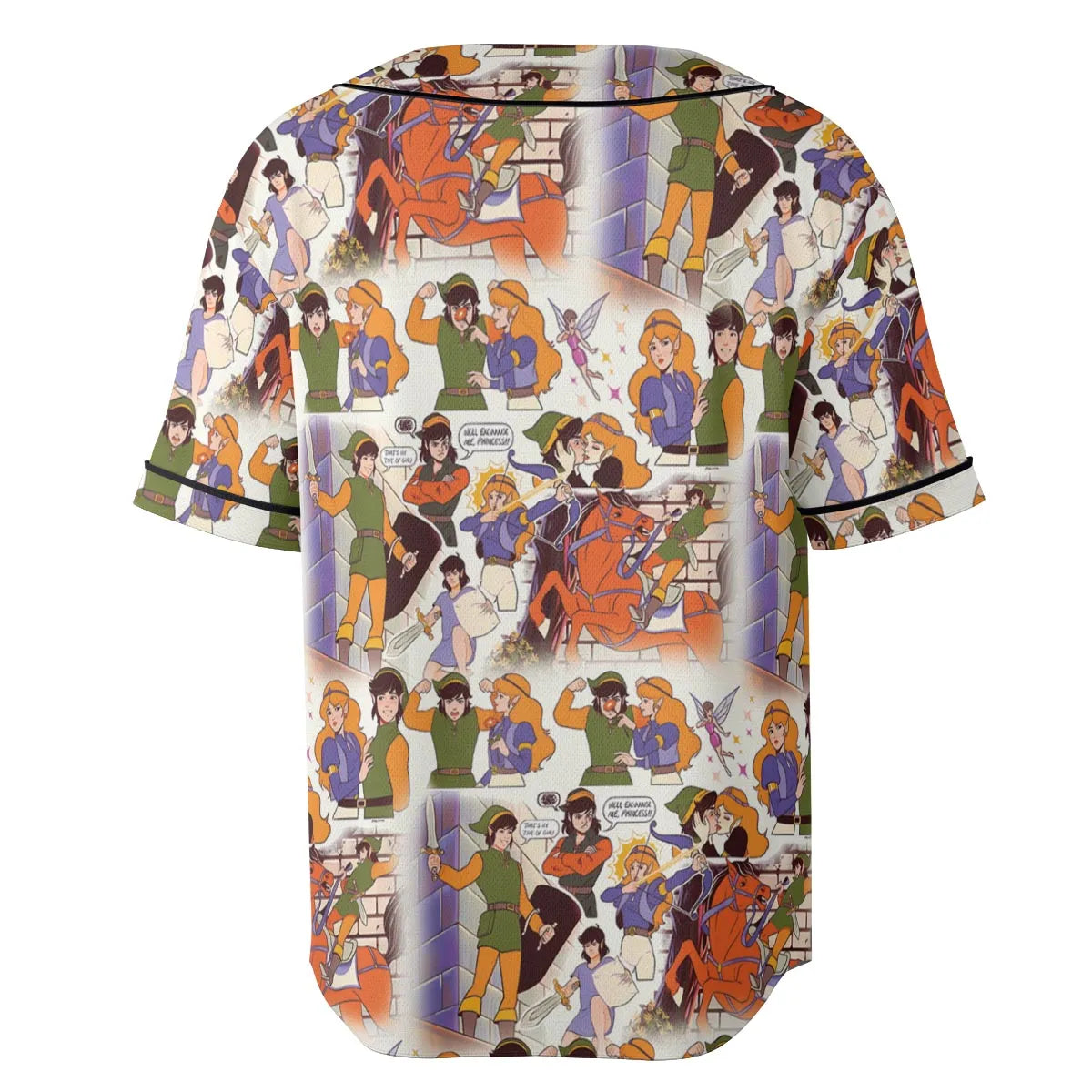 Link And Princess Zelda The Legend Of Zelda Animated Unisex Baseball Jersey