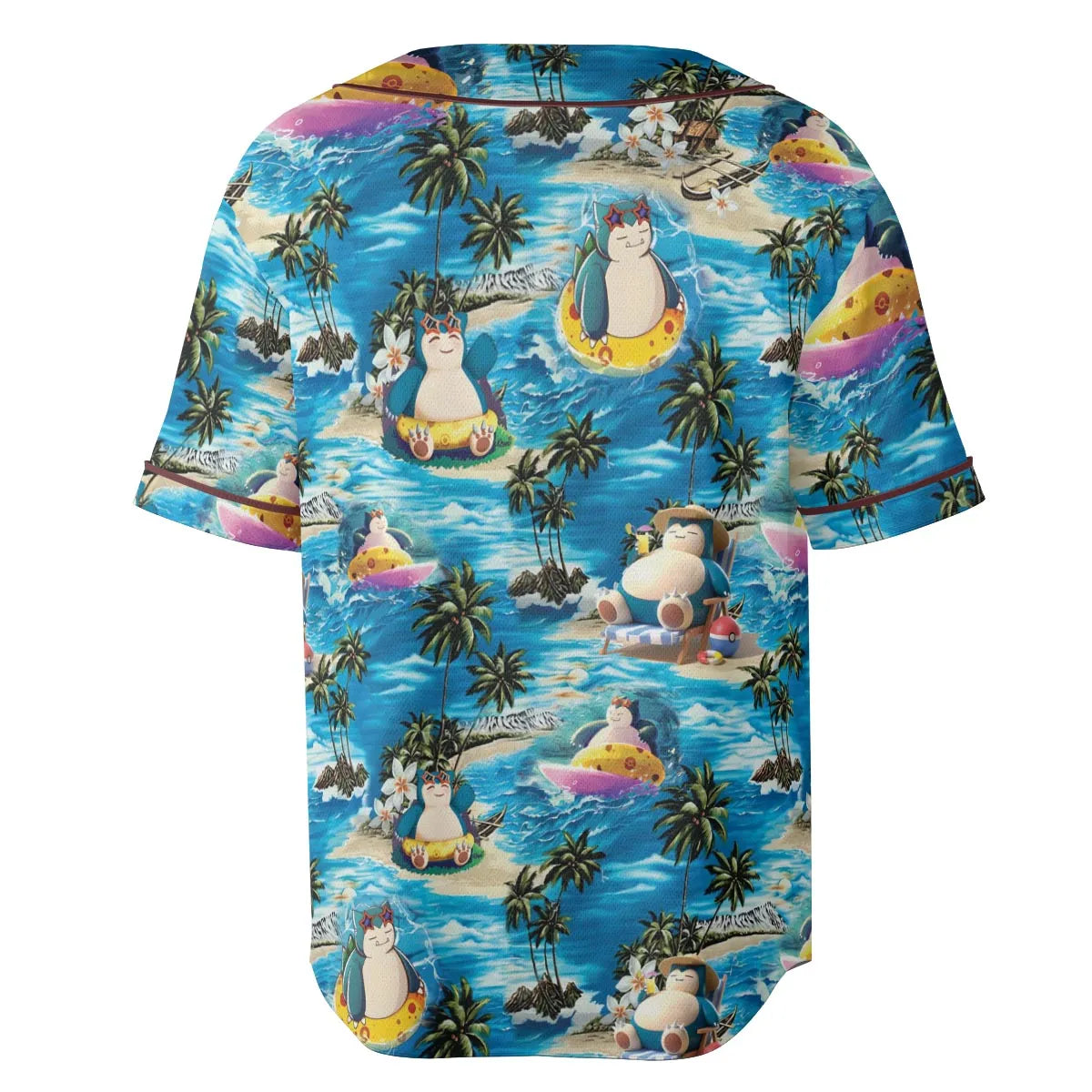 Snorlax Surfing Summer Vibes Unisex Baseball Jersey