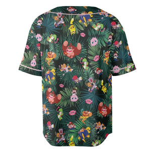 Video Game Characters Pattern Unisex Baseball Jersey