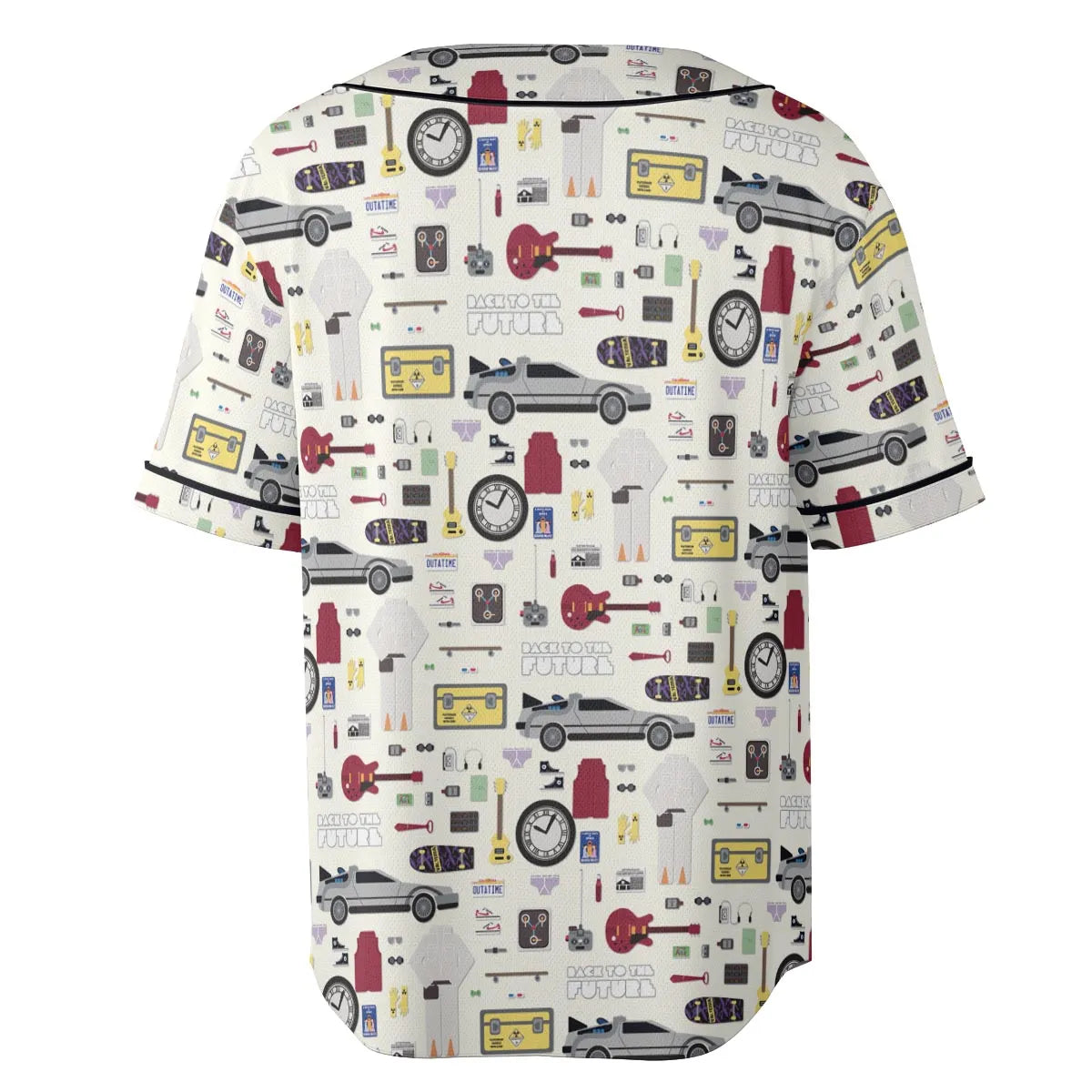 Back to the Future Pattern Unisex Baseball Jersey