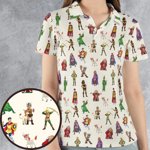Sheila Uni Eric Diana Bobby Hank DnD AOP Men/Women Polo Shirt