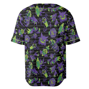 Ghost Type Pokemon Pattern Unisex Baseball Jersey