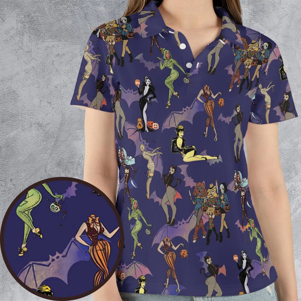 Horror Pin Up Girls AOP Men/Women Polo Shirt