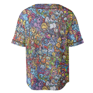 80s Throwback Cartoon Pattern Unisex Baseball Jersey