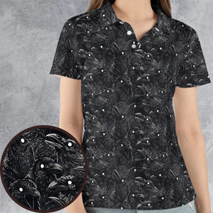 Black Raven Pattern AOP Men/Women Polo Shirt