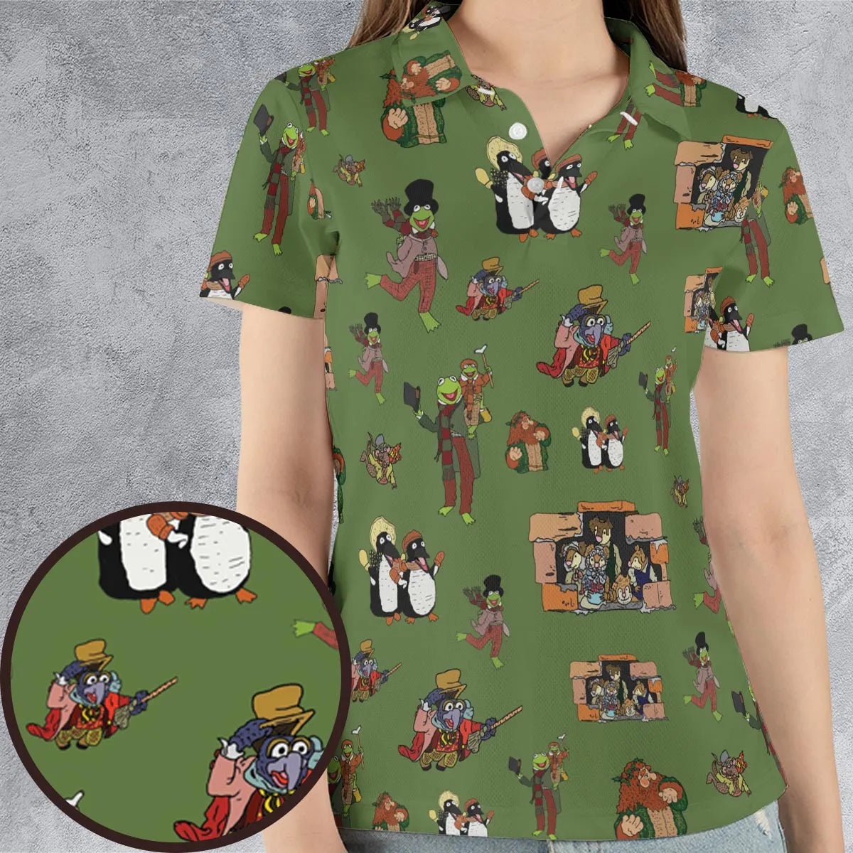 The Muppet Christmas Carol Characters AOP Men/Women Polo Shirt