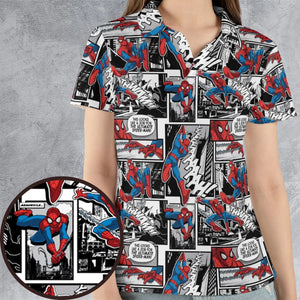 Spider Man Comic Pattern AOP Men/Women Polo Shirt