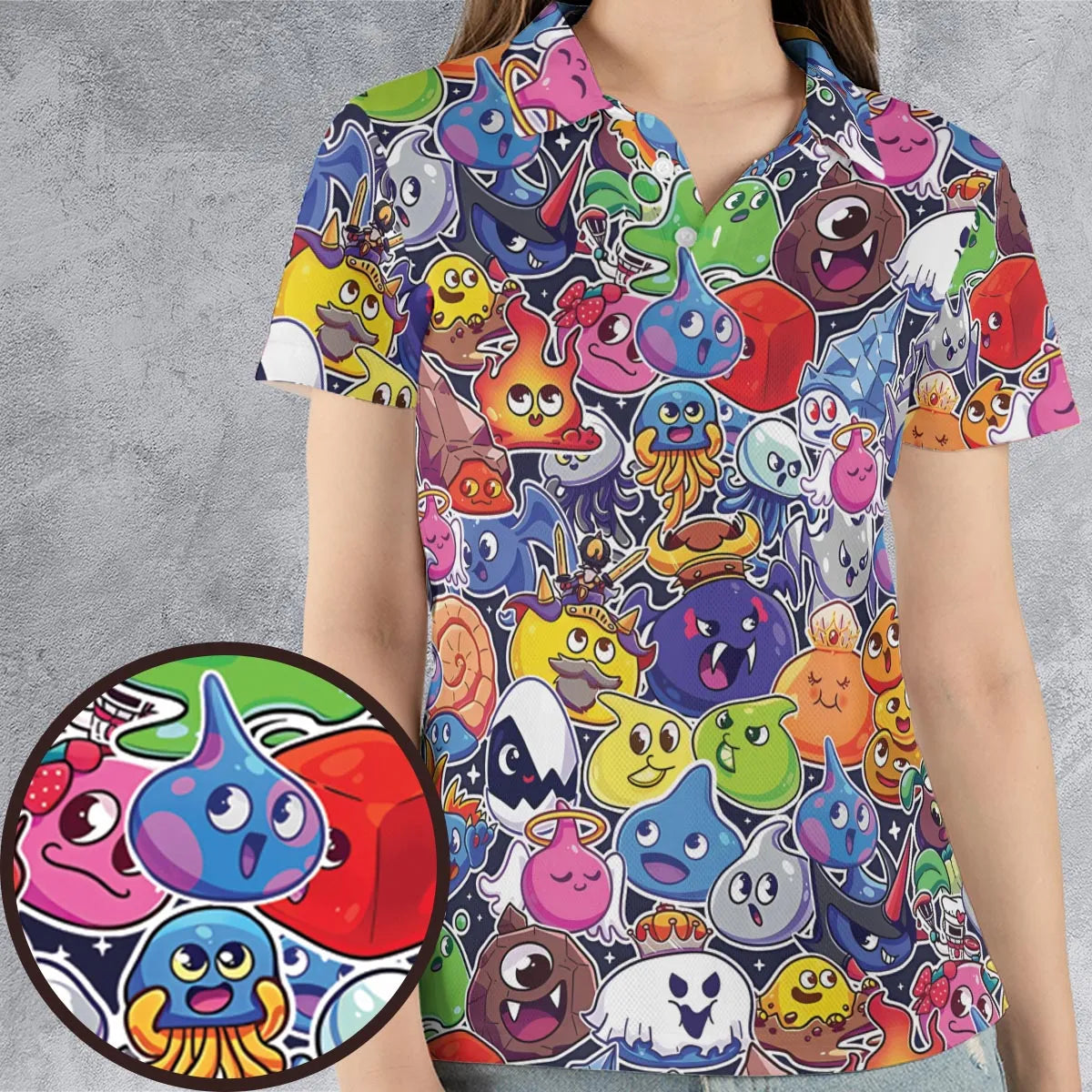 Slimes Dragon Quest AOP Men/Women Polo Shirt