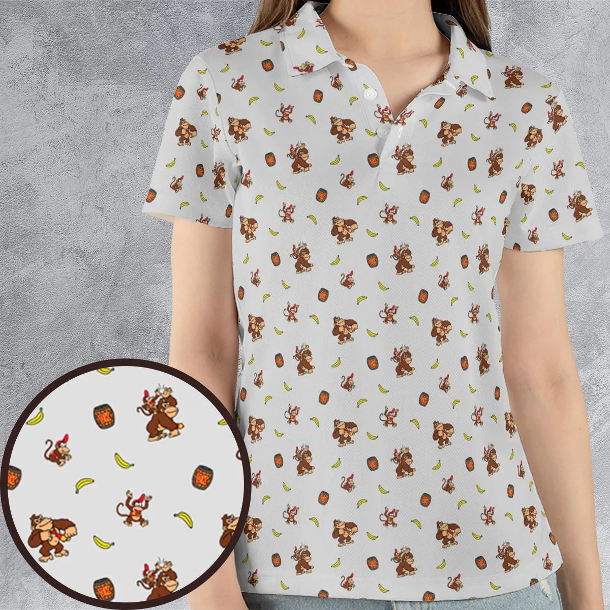 Nintendo Donkey Kong Characters Pattern AOP Men/Women Polo Shirt