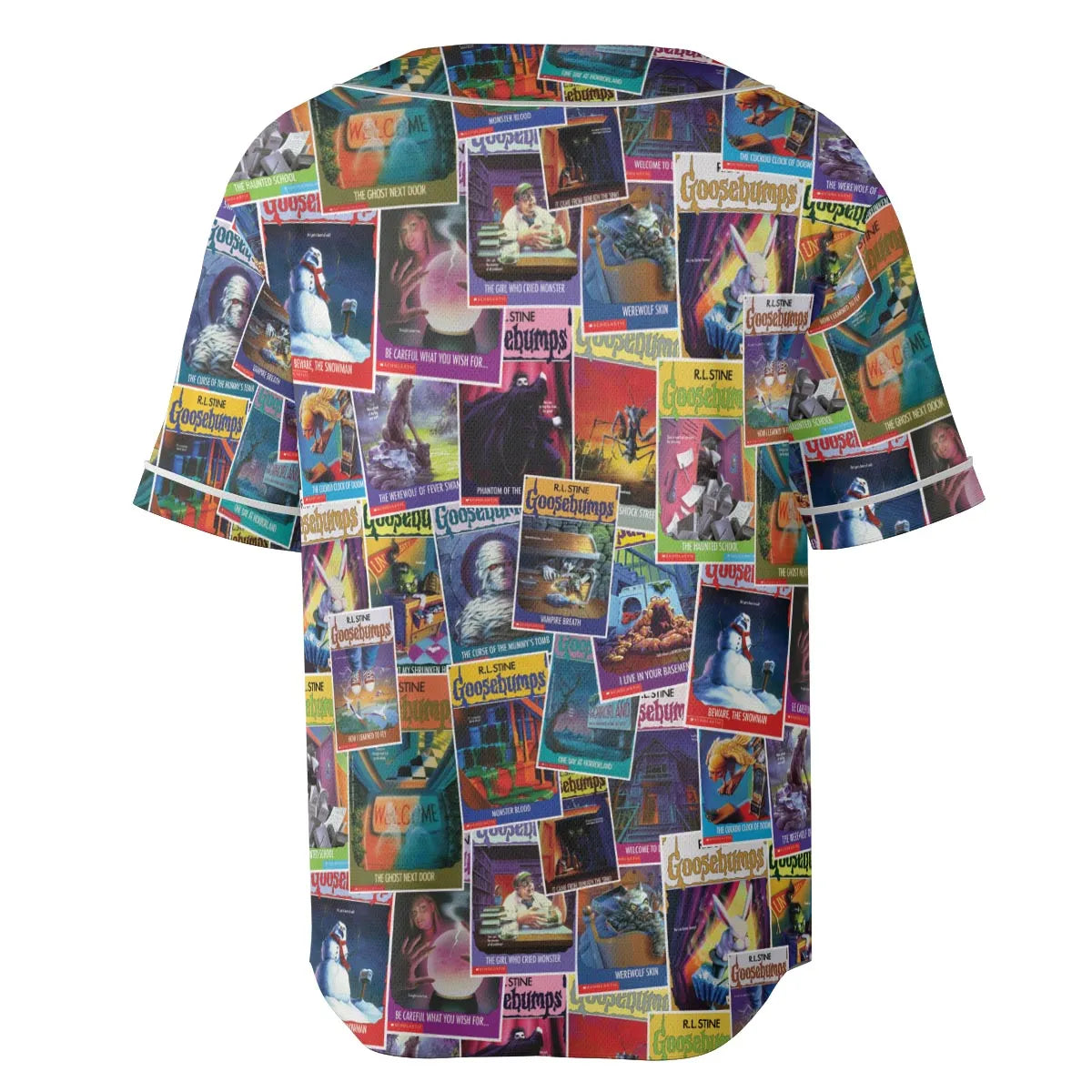 Goosebumps Monster Collage Pattern Unisex Baseball Jersey