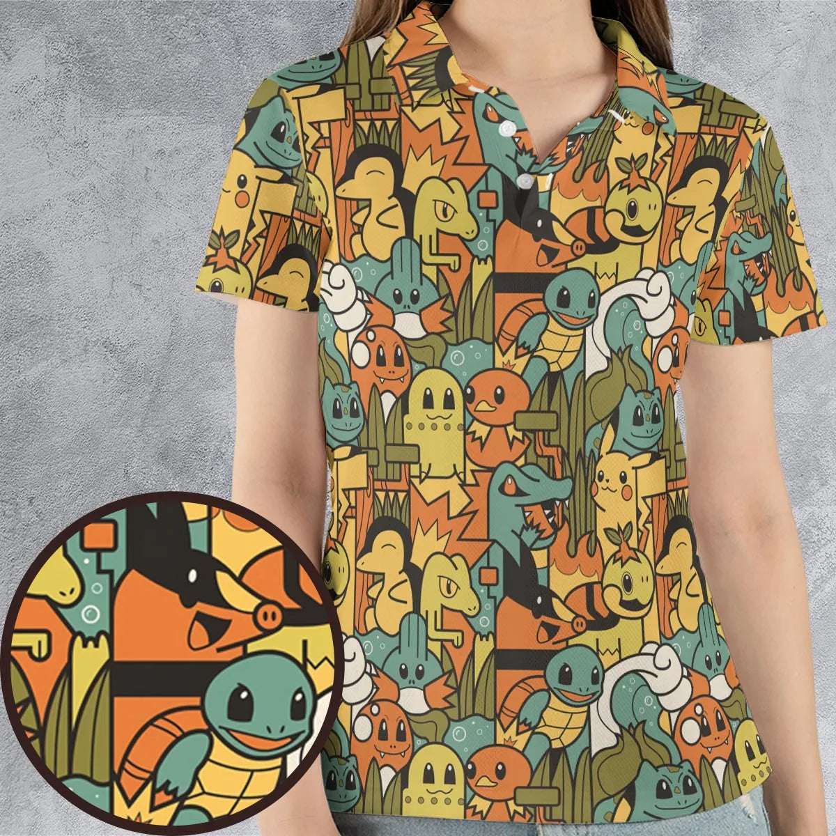 Power Starter Colors Pokemon AOP Men/Women Polo Shirt