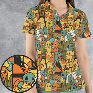 Power Starter Colors Pokemon AOP Men/Women Polo Shirt