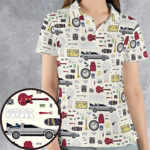 Back to the Future Pattern AOP Men/Women Polo Shirt