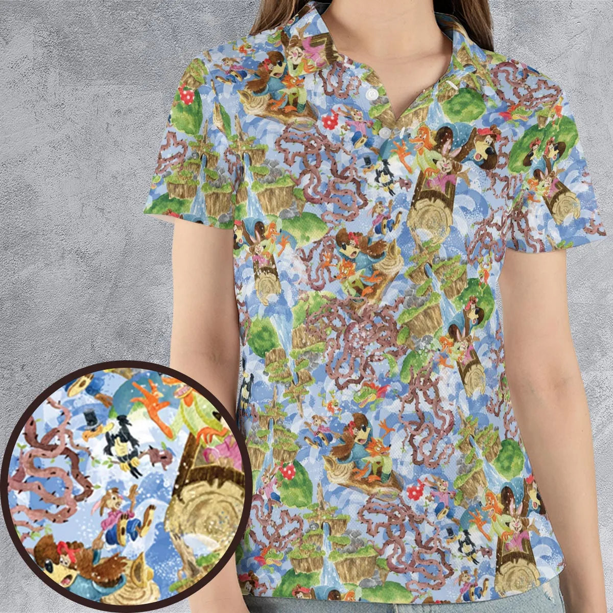 Magic Kingdom Splash Mountain AOP Men/Women Polo Shirt