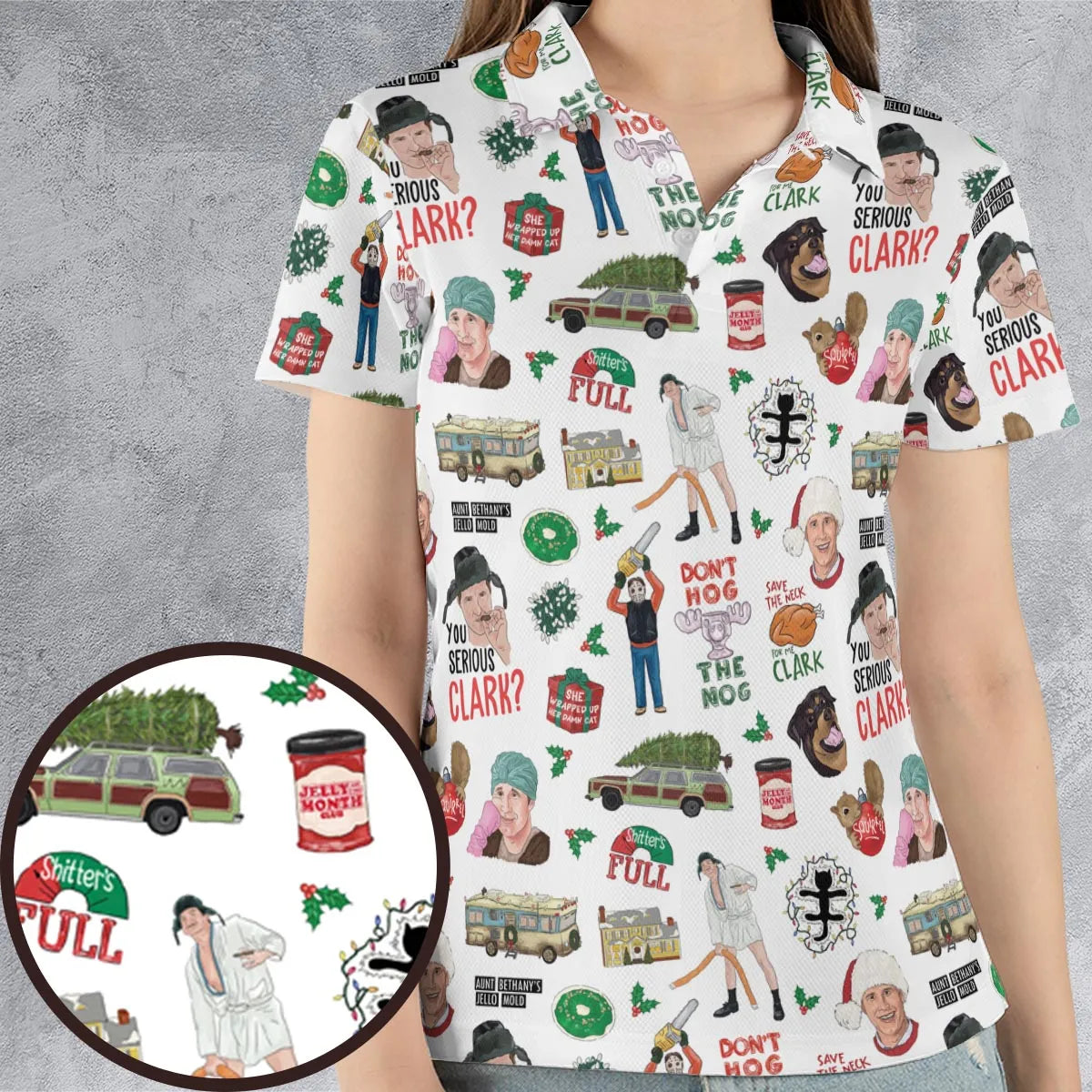 National Lampoon's Christmas Vacation Pattern AOP Men/Women Polo Shirt