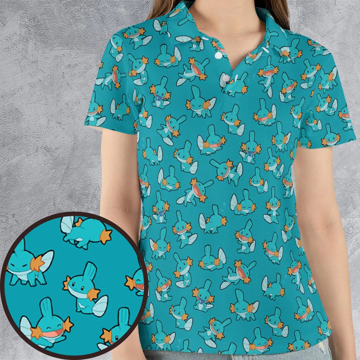 Cute Mudkips Pokemon AOP Men/Women Polo Shirt
