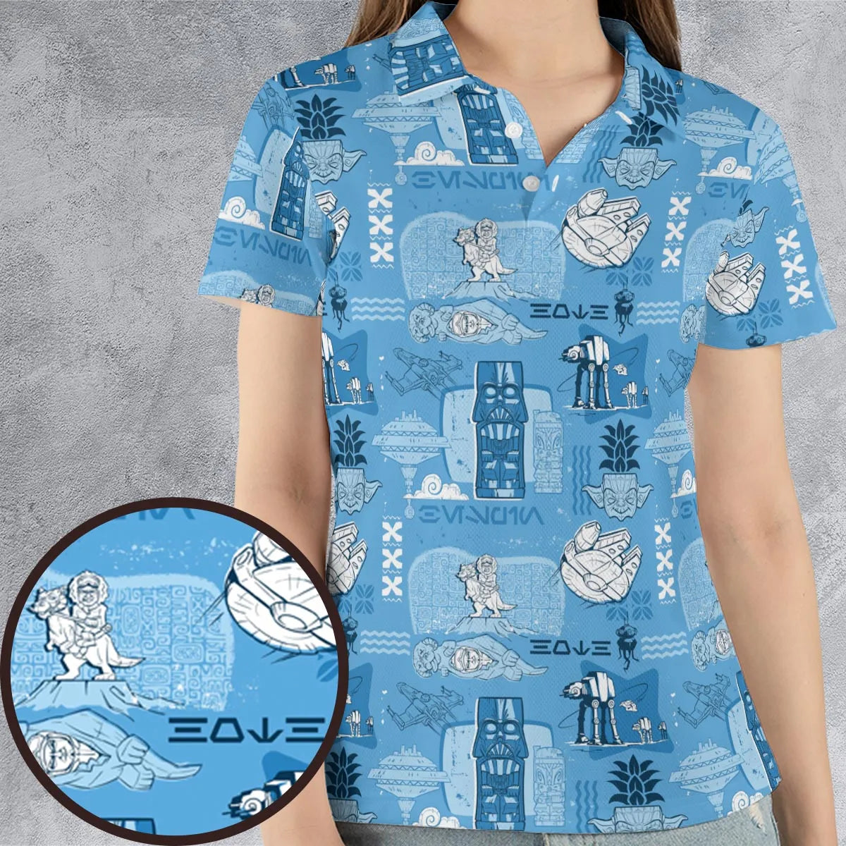 Dark Side Star Wars Tiki Shack AOP Men/Women Polo Shirt