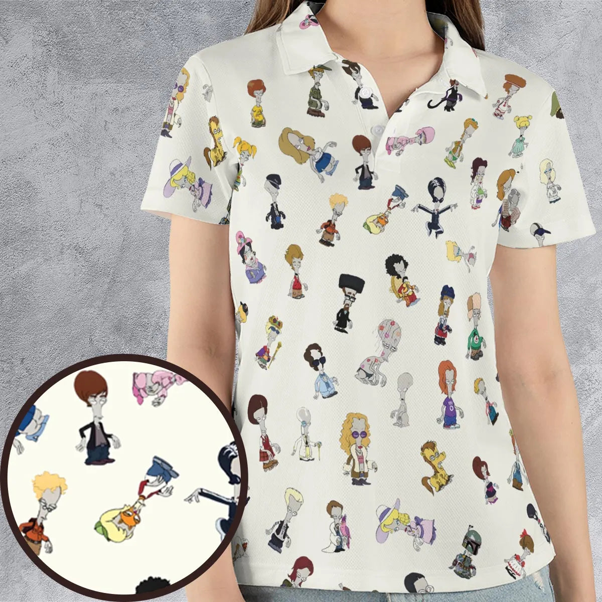 Roger persona Pop culture American Dad AOP Men/Women Polo Shirt
