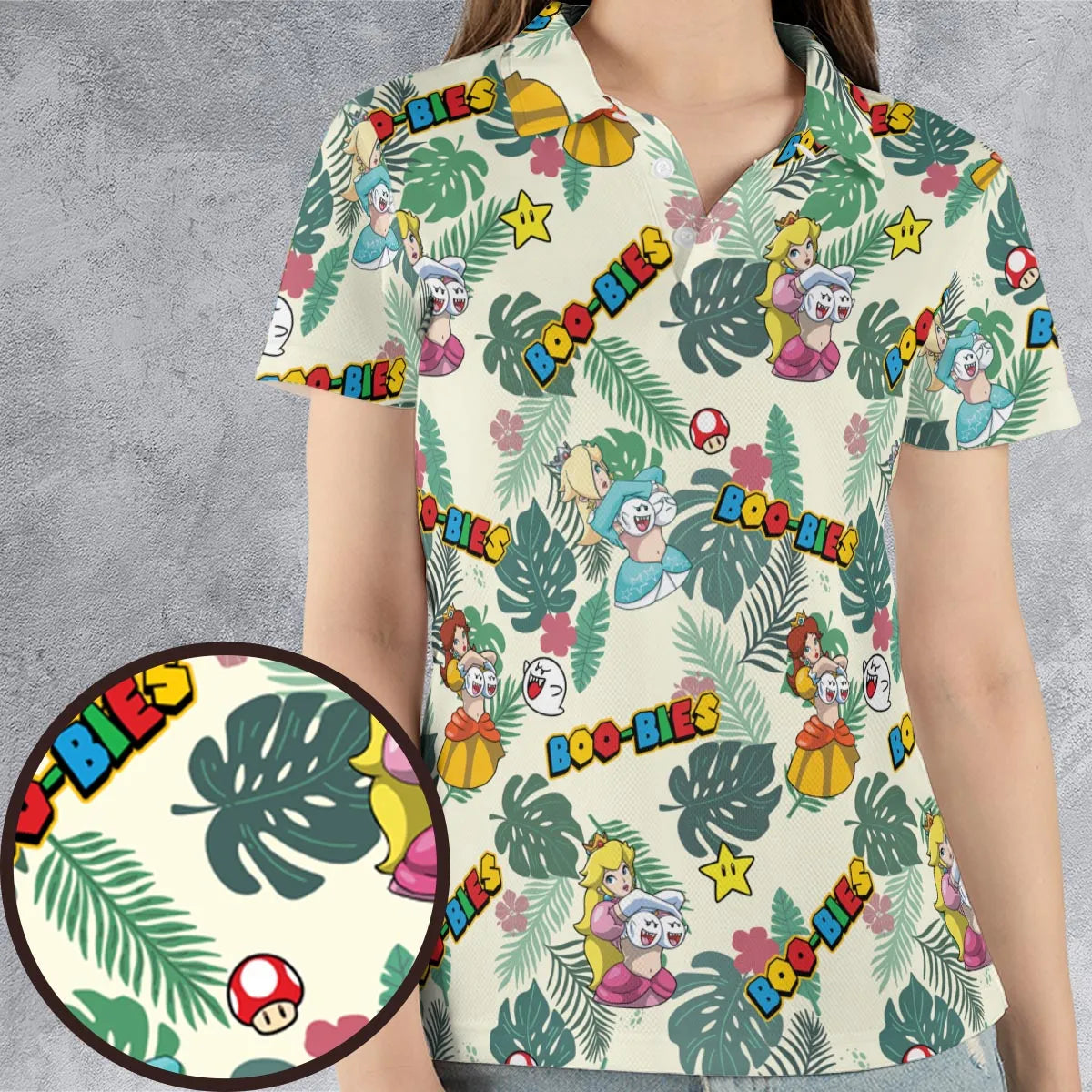 Super Mario Boo-Bies Pattern AOP Men/Women Polo Shirt