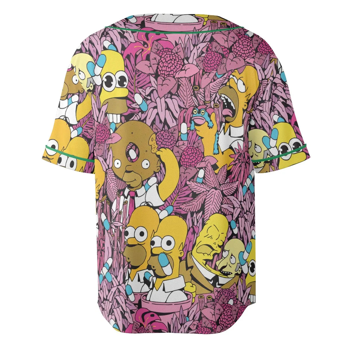 Homer Simpson In Flower Bush The Simpsons Unisex Baseball Jersey
