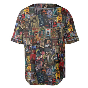 Vintage Horror Pattern Unisex Baseball Jersey