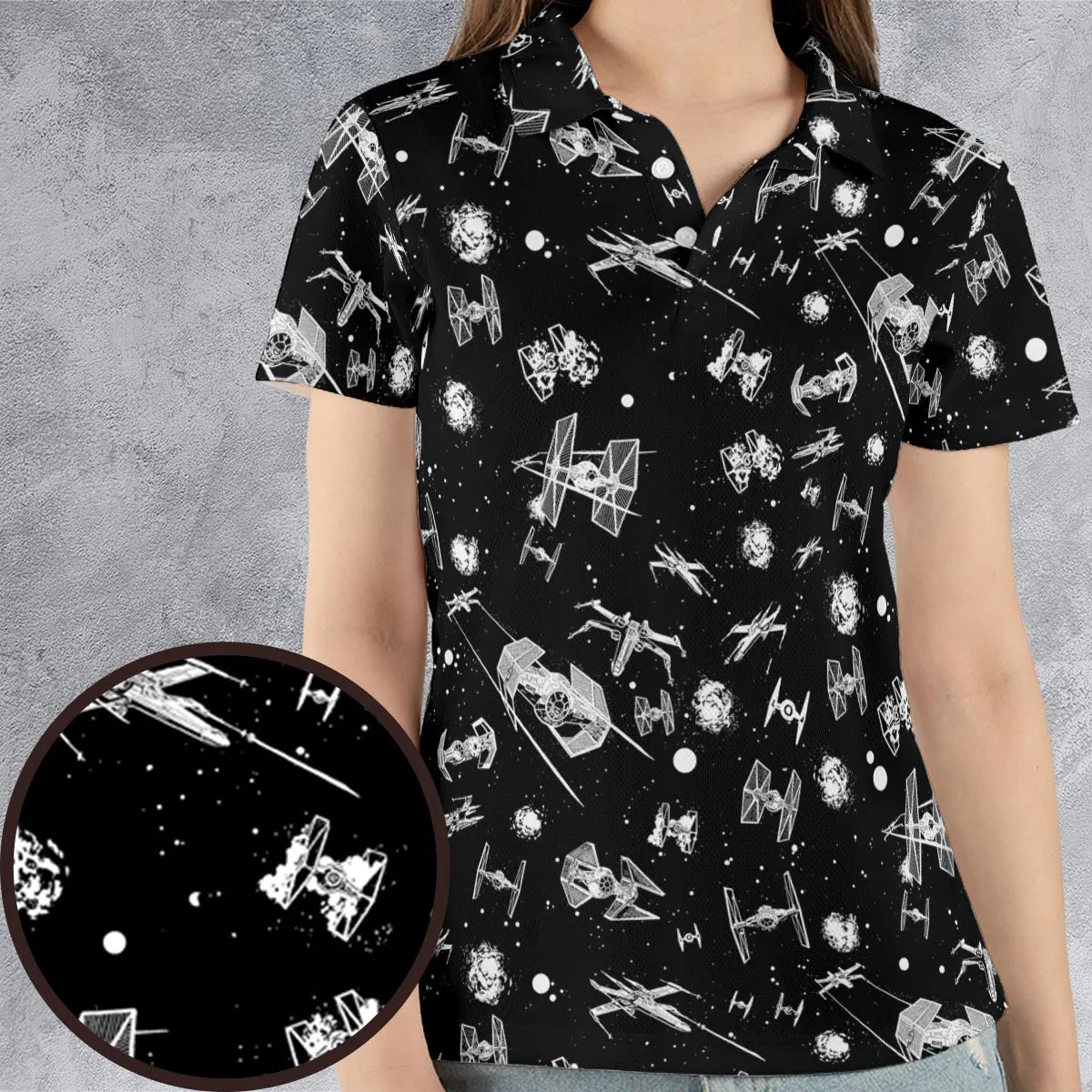 Space Ship Battle Star Wars AOP Men/Women Polo Shirt
