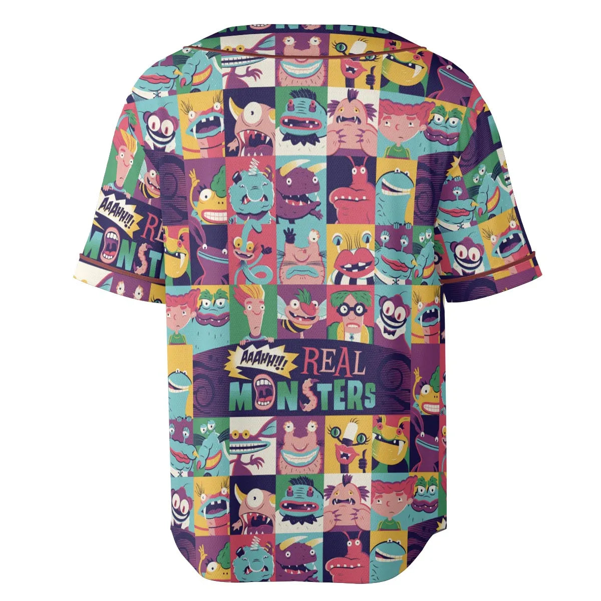 Aaahh!!! Real Monsters Characters Pattern Unisex Baseball Jersey