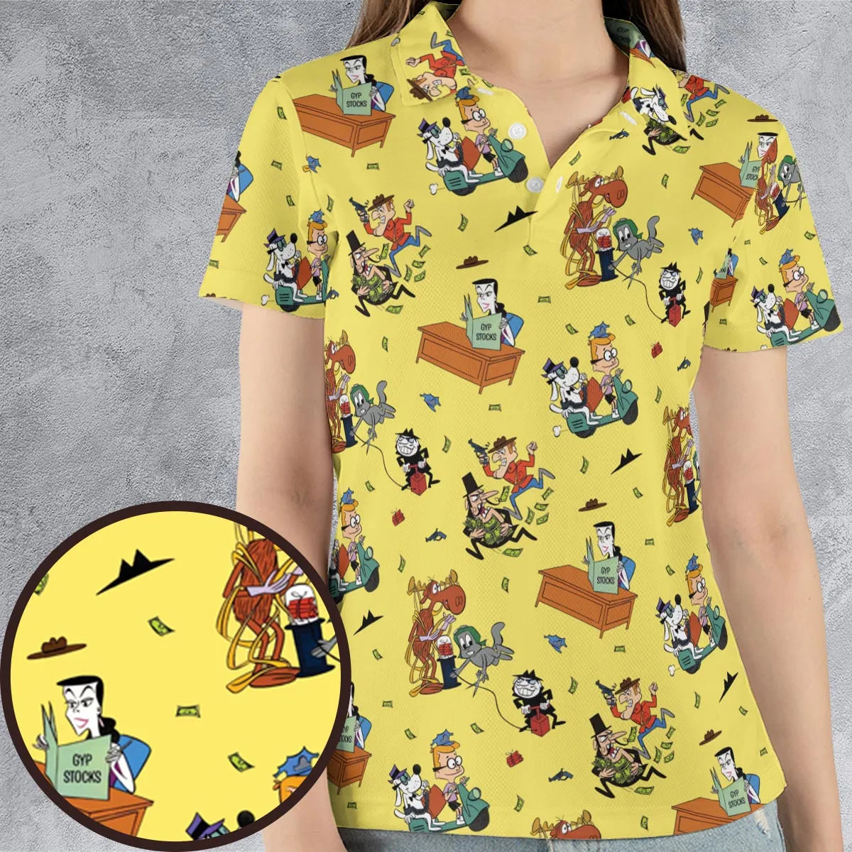 Moose And Squirrel The Adventures of Rocky and Bullwinkle AOP Men/Women Polo Shirt