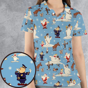 Frosty the Snowman Christmas Characters AOP Men/Women Polo Shirt