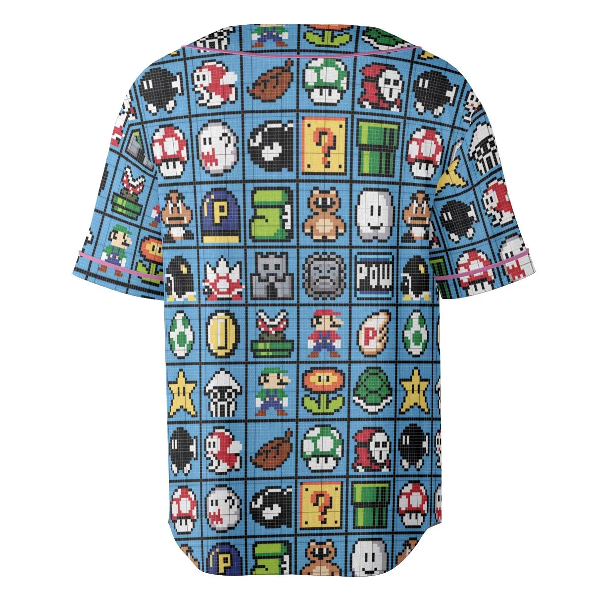 Mario Pixel Super Mario Pattern Unisex Baseball Jersey