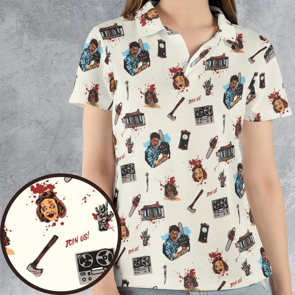 Supernatural Horror Evil Dead Halloween AOP Men/Women Polo Shirt