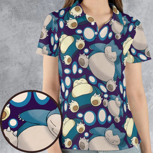 Snorlax Pokemon AOP Men/Women Polo Shirt