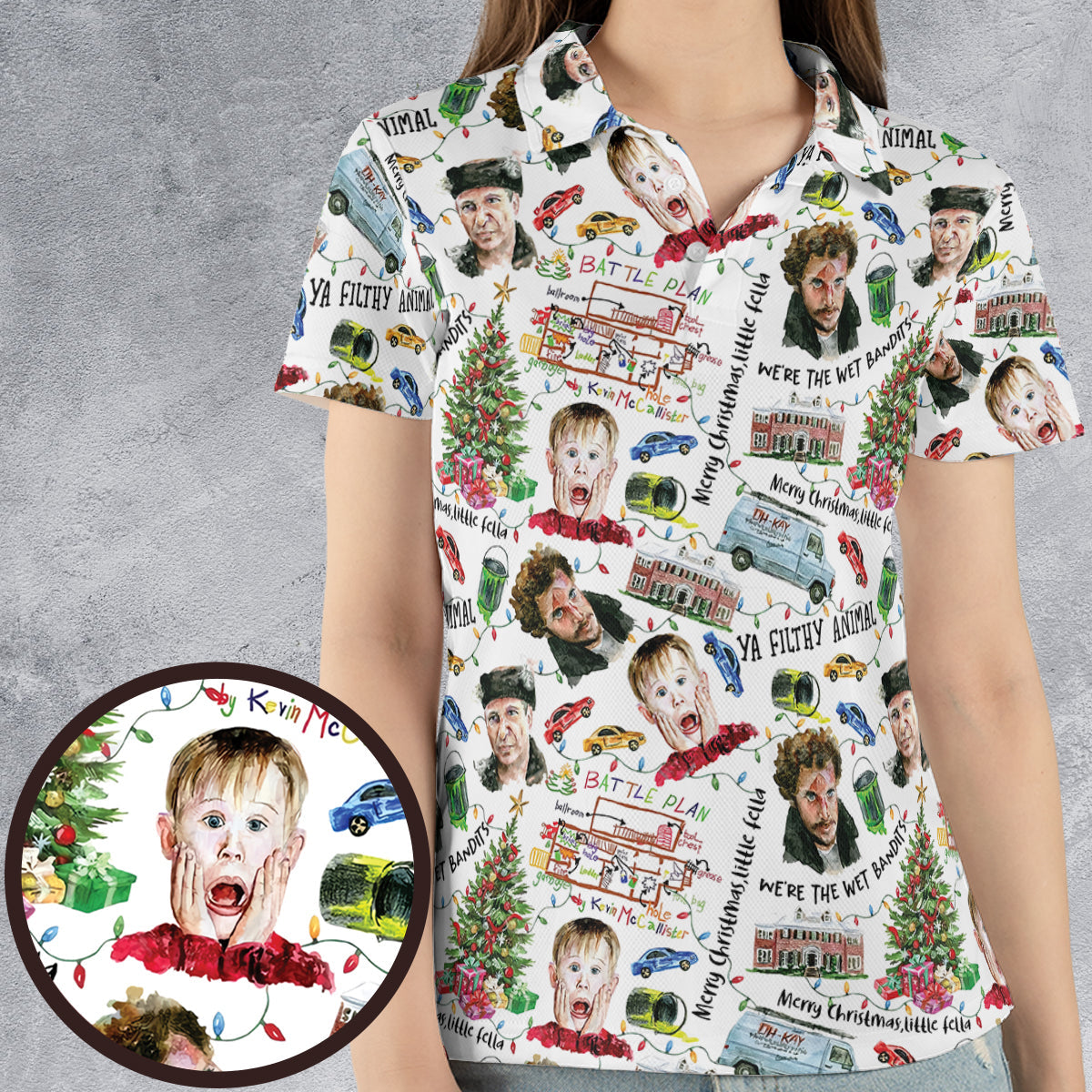 Wet Bandits Home Alone AOP Men/Women Polo Shirt