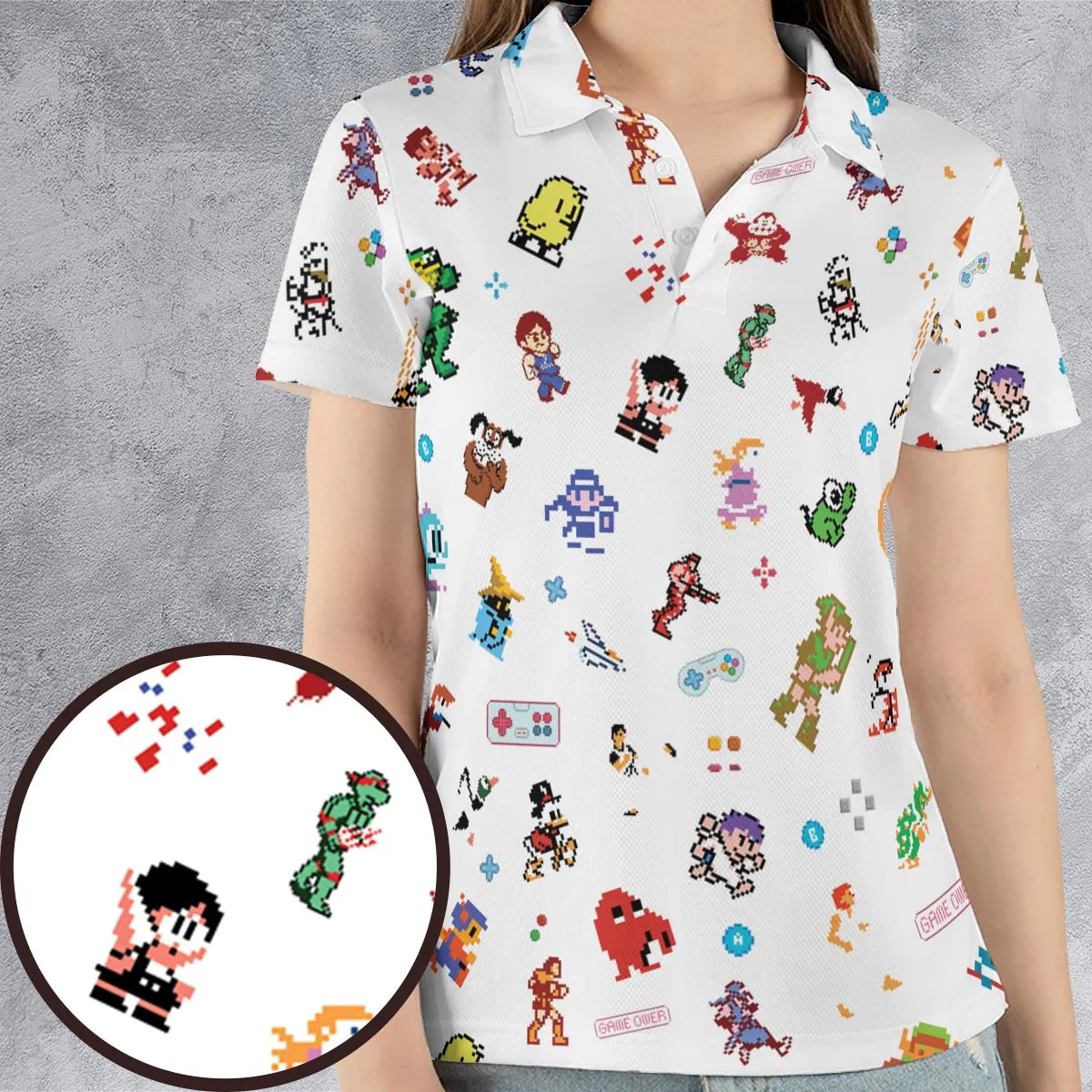 Iconic Video Game Characters AOP Men/Women Polo Shirt