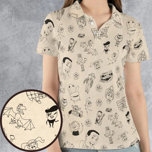 Pee-Wee's Playhouse Characters AOP Men/Women Polo Shirt