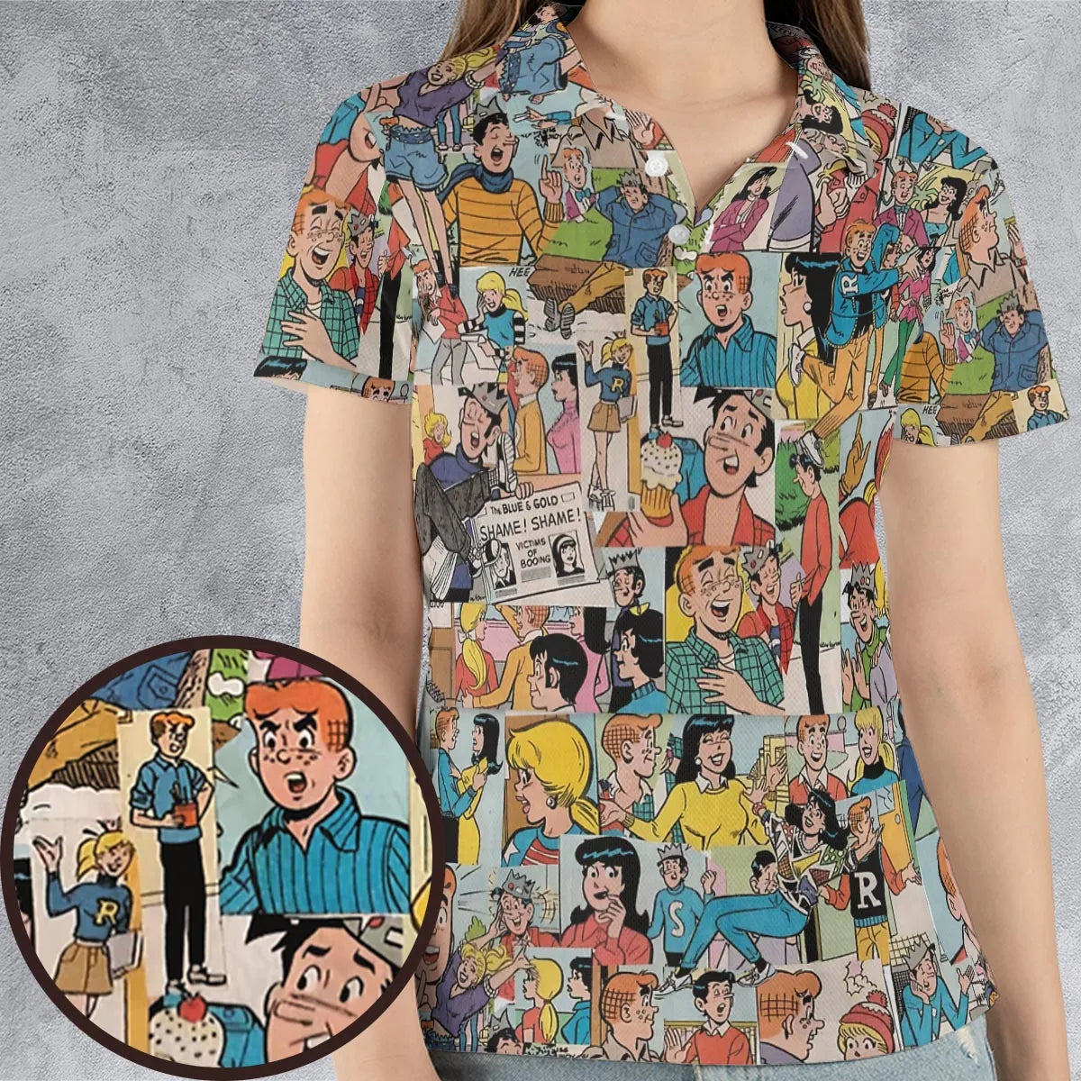 Archie Comics Characters Collage AOP Men/Women Polo Shirt