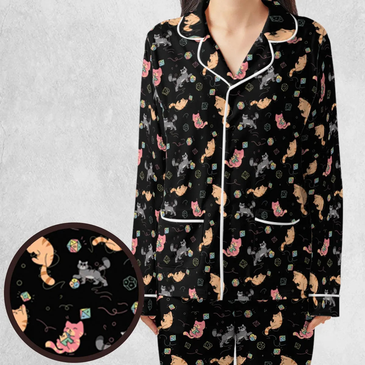 Dice Cat DnD Pajamas Set