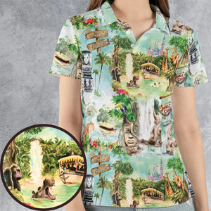 Water Color Jungle Cruise Map AOP Men/Women Polo Shirt