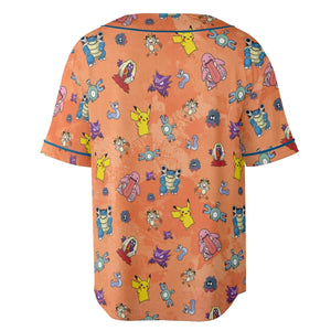 Pokemon Character Scatter Unisex Baseball Jersey