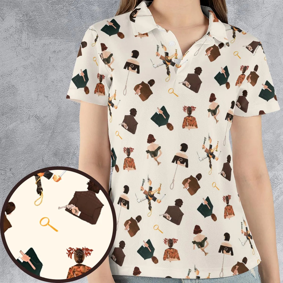 Clue The Movie Characters Pattern AOP Men/Women Polo Shirt