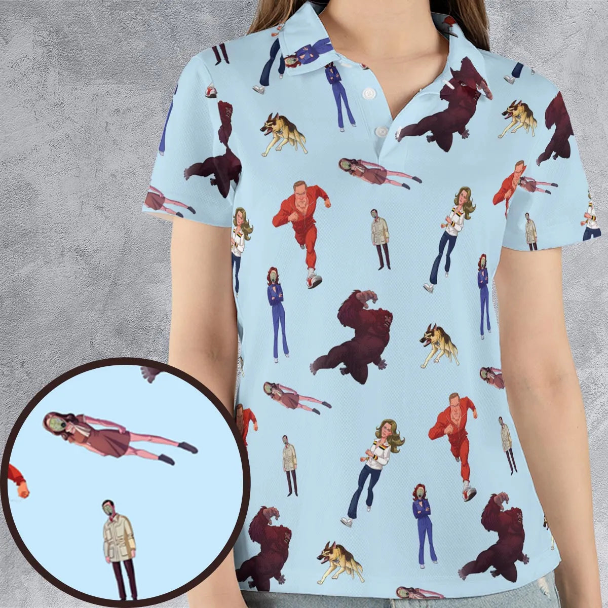 The Six Million Dollar Man and the Bionic Woman AOP Men/Women Polo Shirt