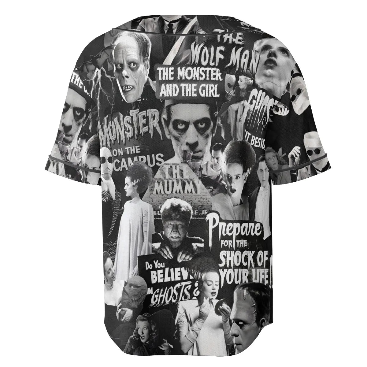 Universal Monsters Pattern Unisex Baseball Jersey