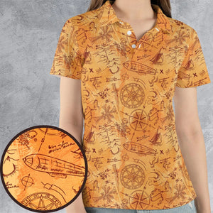 Vintage Adventure Map Indiana Jones AOP Men/Women Polo Shirt
