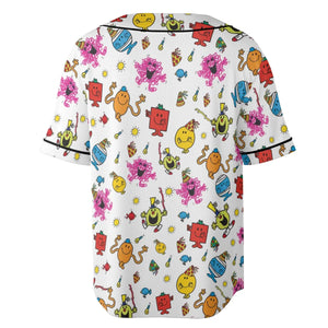 Party Mr. Men Little Miss Unisex Baseball Jersey