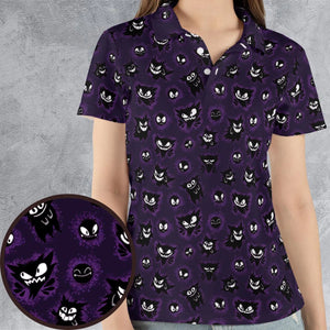 Gastly Haunter and Gengar Pokemon Pattern AOP Men/Women Polo Shirt
